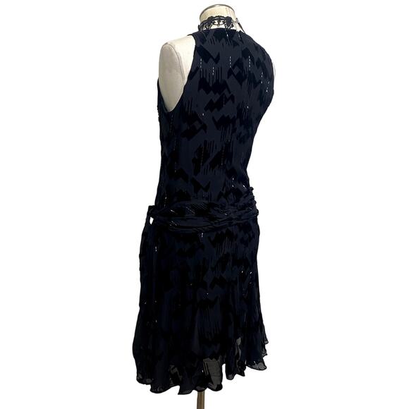 Nine West Silk Velvet Beaded Gothic Whimsygoth Dark Fairy Dress - Picture 9 of 13
